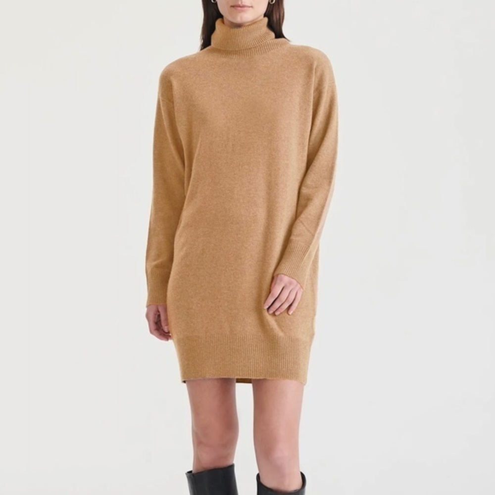 NAADAM Tan Long Sleeve Sweater Dress